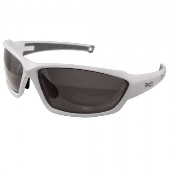 Reisling White Safety Glasses, Smoke Polarized Reisling White Safety Glasses, Smoke Polarized